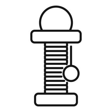 Kedi tırmalama direğinin çizgi sanat simgesi, kedi ürünlerini ve aksesuarları temsil etmek için mükemmel.