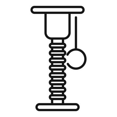 Kediler için basit bir çizgi çizimi. Oyuncak etkileşim için sallanan bir top.