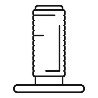 Yeniden kullanılabilir bir su şişesinin çizgi sanat simgesi. Sürdürülebilirliği ve su kaybını temsil etmek için mükemmel.