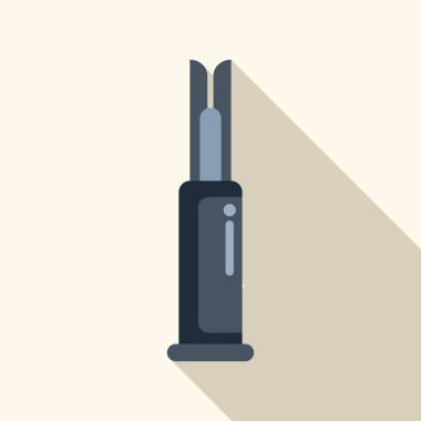 Modern elektronik sigara ayakta duruyor. Sağa doğru uzun gölge düşüyor.