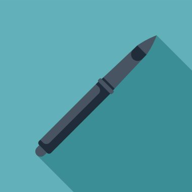 Basit ve modern tasarım, tek bir kalem, kırtasiye veya yazma ile ilgili kavramlar için idealdir.