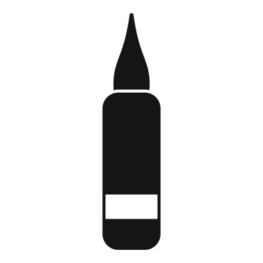 Konik uçlu siyah bir yapıştırıcı silueti, sanat, el sanatları ve kusursuz uygulamalar için ideal