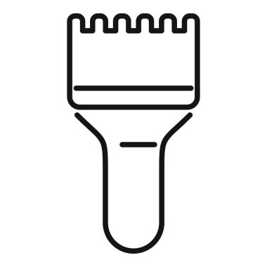 Parlak bir ışık huzmesi parlayan el fenerinin basit çizgi simgesi