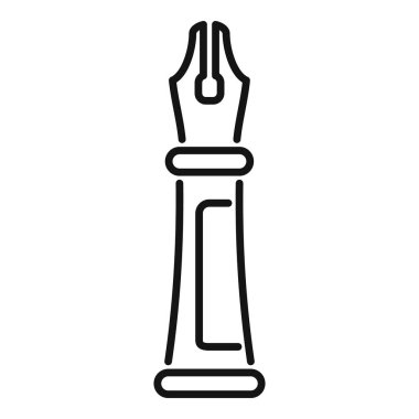 Bir dolmakalem ucu çizgisi resim simgesi. Kale satranç taşının şeklini oluşturuyor. Yazma stratejisini temsil ediyor.