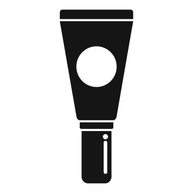 Krem ya da merhem tüpünün siyah ve beyaz silueti potansiyel olarak güzellik ürünü olarak kullanılabilir.