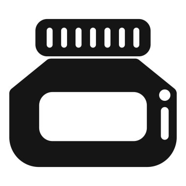 Krem ambalajlı kapalı kozmetik kavanozunun siyah simgesi