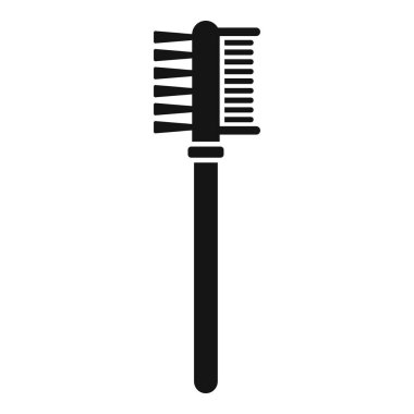 Temizlik fırçasının siyah silüeti, fırça fırçaları, ev işleri için kullanışlı bir araç.