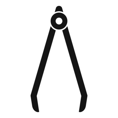 Bu siyah kabartma simgesi ölçüm için bir pusula aracını temsil eder