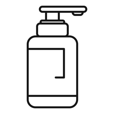 Vücut losyonu, krem ya da sabun dağıtan bir şişenin siyah beyaz çizgileri.