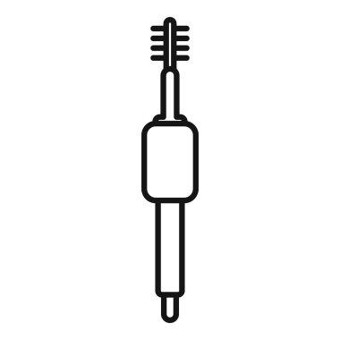 Maskara fırçasının basit bir çizgi sanat simgesi, kirpikleri büyütmek için gerekli bir güzellik.