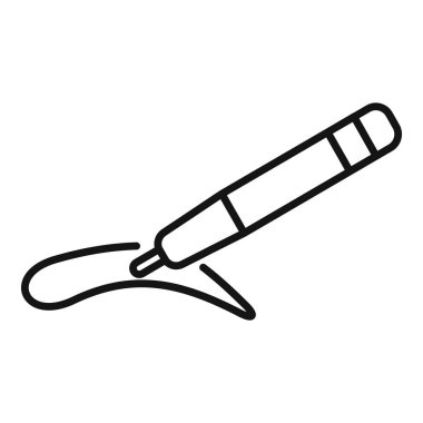 İşaretleyici kalemin satır resim simgesi tek bir sürekli çizgi çizer