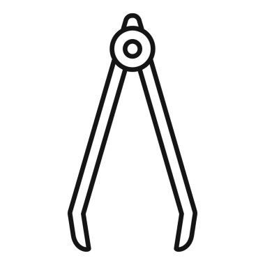 Teknik ve mimari çizimlerde kullanılmak üzere çapı ölçen bir pusula çizimi