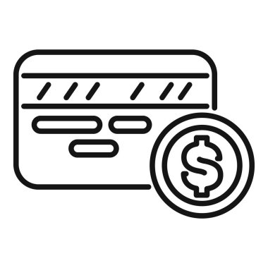 Çevrimiçi alışveriş ve güvenli işlemleri temsil eden dolar işareti olan basit bir kredi kartı simgesi