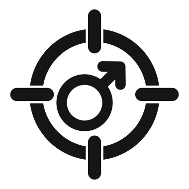 Bir erkek cinsiyet sembolünün siyah ve beyaz simgesi hedef alınıyor