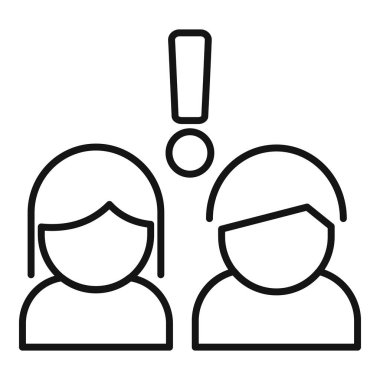 Üstlerindeki ünlem işareti ile sembolize edilen iki iş adamı arasında anlaşmazlık var.