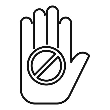 Açık bir elin çizgi çizimi dur işaretini göstererek erişimi yasaklıyor