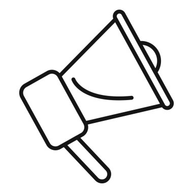 Pazarlama kampanyasını temsil eden bir hoparlörün satır simgesi bir duyuru yapıyor