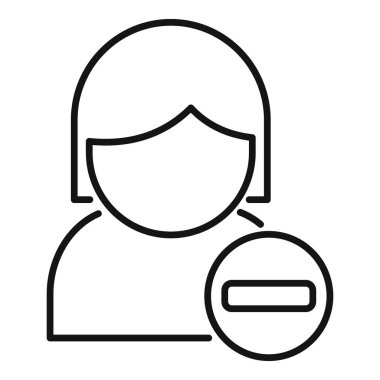 Kullanıcı hesabının silindiğini gösteren eksi işaretli kadın profil avatarı