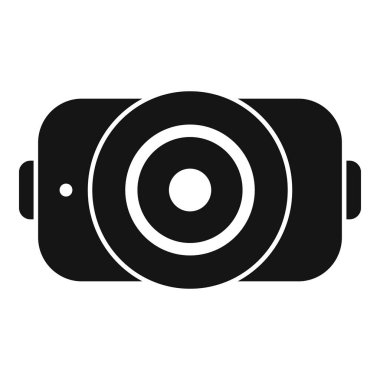 Modern teknolojiyi temsil eden bir vr kulaklığın siyah simgesi