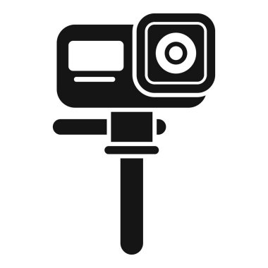 Monopod üzerinde duran kompakt aksiyon kamerası heyecan verici maceraları çekmeye hazır.