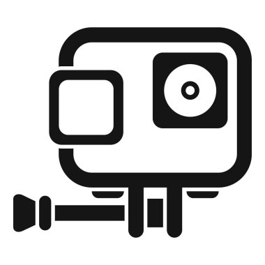 Bir tripoda monte edilmiş aksiyon kamerası, heyecan verici anları çekmeye hazır.