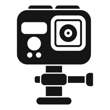 Monopod 'a monte edilmiş sıkıştırılmış aksiyon kamerası heyecan verici maceralar çekmeye hazır.