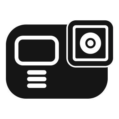 Yüksek kaliteli video ve fotoğrafları yakalamak için tasarlanmış küçük ve engebeli bir kamera için siyah sembol