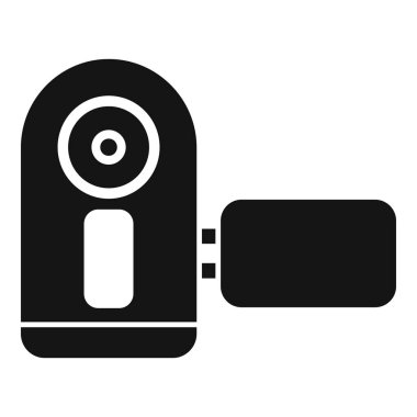 Lens ve yan batarya bölümünü gösteren bir aksiyon kamerasının simgesi