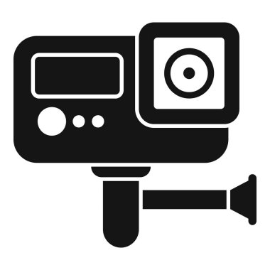 Selfie çubuğuna monte edilmiş aksiyon kamerası nefes kesici maceralar çekmeye hazır.