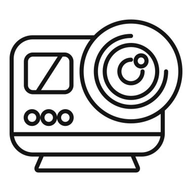 Bir eylem kamerasının satır simgesi, video kaydı ve fotoğrafçılıkla ilgili web siteleri ve uygulamalar için mükemmel