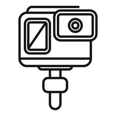 Bir monopod üzerine monte edilmiş aksiyon kamerası, maceraları yakalamak için hazır.