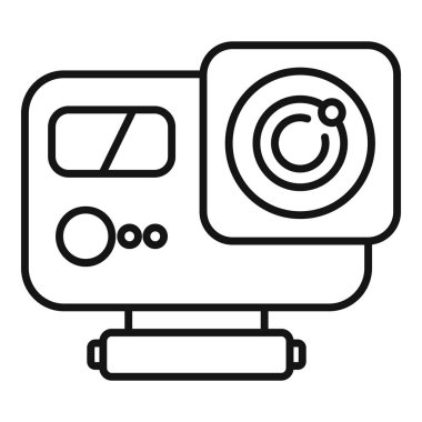 Aksiyon kamerası, beyaz arka planda izole edilmiş ekstrem spor aktivitelerini kaydediyor.