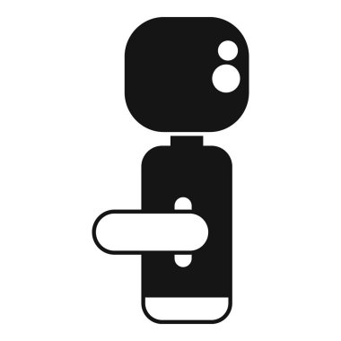 Bir kapıyı açmak veya kapatmak için kullanılan modern bir kapı kolunun basit siyah beyaz simgesi