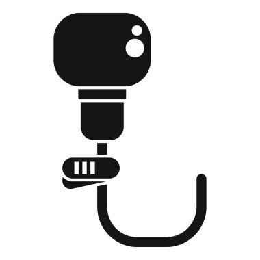 Küçük bir lavalier mikrofonu temsil eden siyah glyph simgesi, gizli ses kaydı için ideal