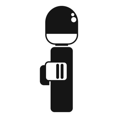 Şarj istasyonu simgesine sahip modern elektrikli diş fırçası beyaz arkaplanda izole edilmiş basit bir şekilde