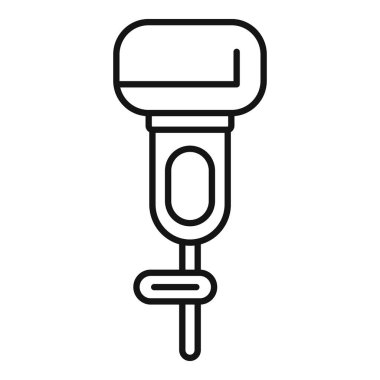 Bir elektrikli el mikserinin basit çizgi sanat simgesi, yemek tarifleri, yemek kitapları ve pişirme siteleri için mükemmel