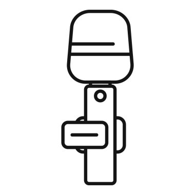 Mikrofon, podcast 'leri kaydetmek için bir pop filtresiyle ayakta duruyor.