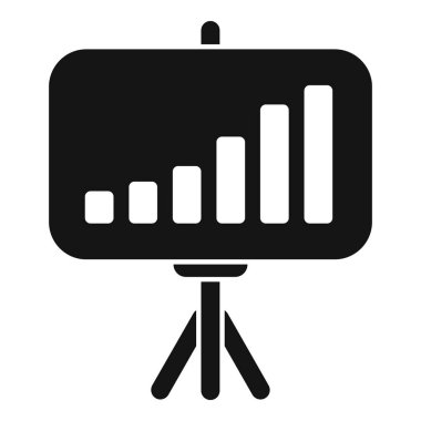 Beyaz arkaplanda büyüyen grafiği olan siyah izole edilmiş bir simge