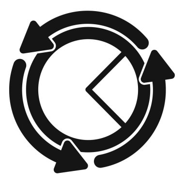 Siyah beyaz yuvarlak ekonomi diyagramı geri dönüşüm sürecini oklarla gösteriyor