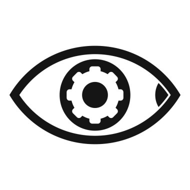 İnsan gözü bir görüş konsepti için vites mekanizmasıyla izliyor.