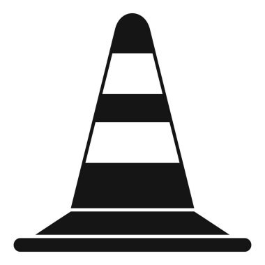 Güvenlik ve önlemi temsil eden siyah ve beyaz trafik konileri