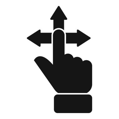 İşadamı farklı yönlere bakan dört okla yön seçiyor.