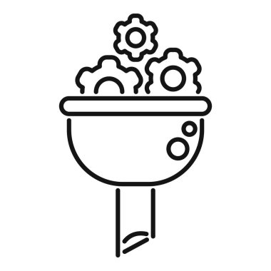 Fikirleri paraya çeviren bir huninin satır sanatı simgesi