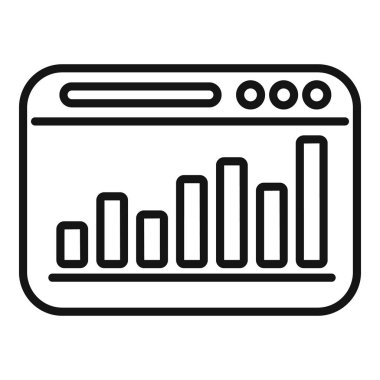 Düzenli olarak büyüyen bir bar tablosunu gösteren bir web sayfasının temiz satır simgesi