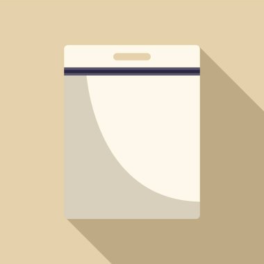 Boş beyaz plastik cep koruyucusu bej arka planda yanıp sönen ışık