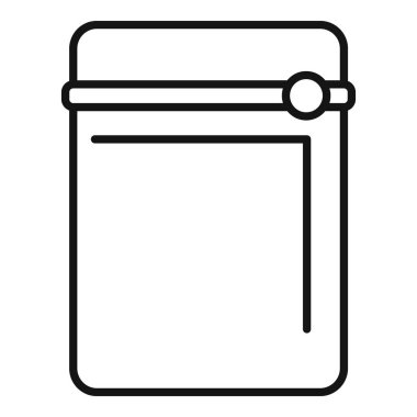 Boş bir yiyecek paketinin basit çizgi sanat simgesi, gıda depolama, ambalaj tasarımı ve gıda endüstrisi ile ilgili projeler için ideal