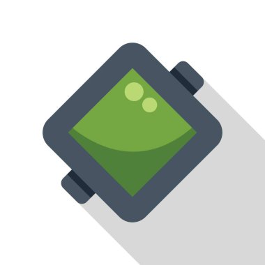 Yeşil ekranlı akıllı saat beyaz arkaplanda uzun gölgeli iki baloncuk gösterir