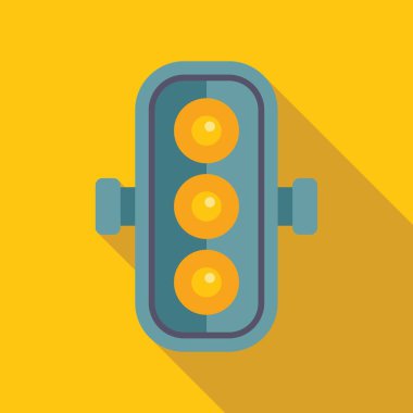 Trafik ışığı sarı arka planda sarı ışık gösteriyor.