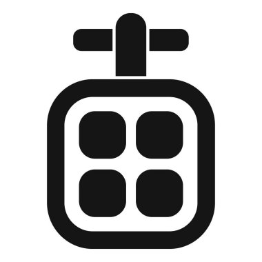 İnsanları dağlarda yukarı aşağı taşımak için kullanılan bir teleferik kulübesinin siyah silüeti.