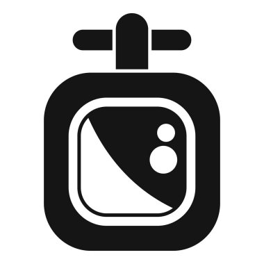 Siyah parfüm şişesi ikonu, beyaz arka planda izole edilmiş parfüm ve kokuyu temsil eder.